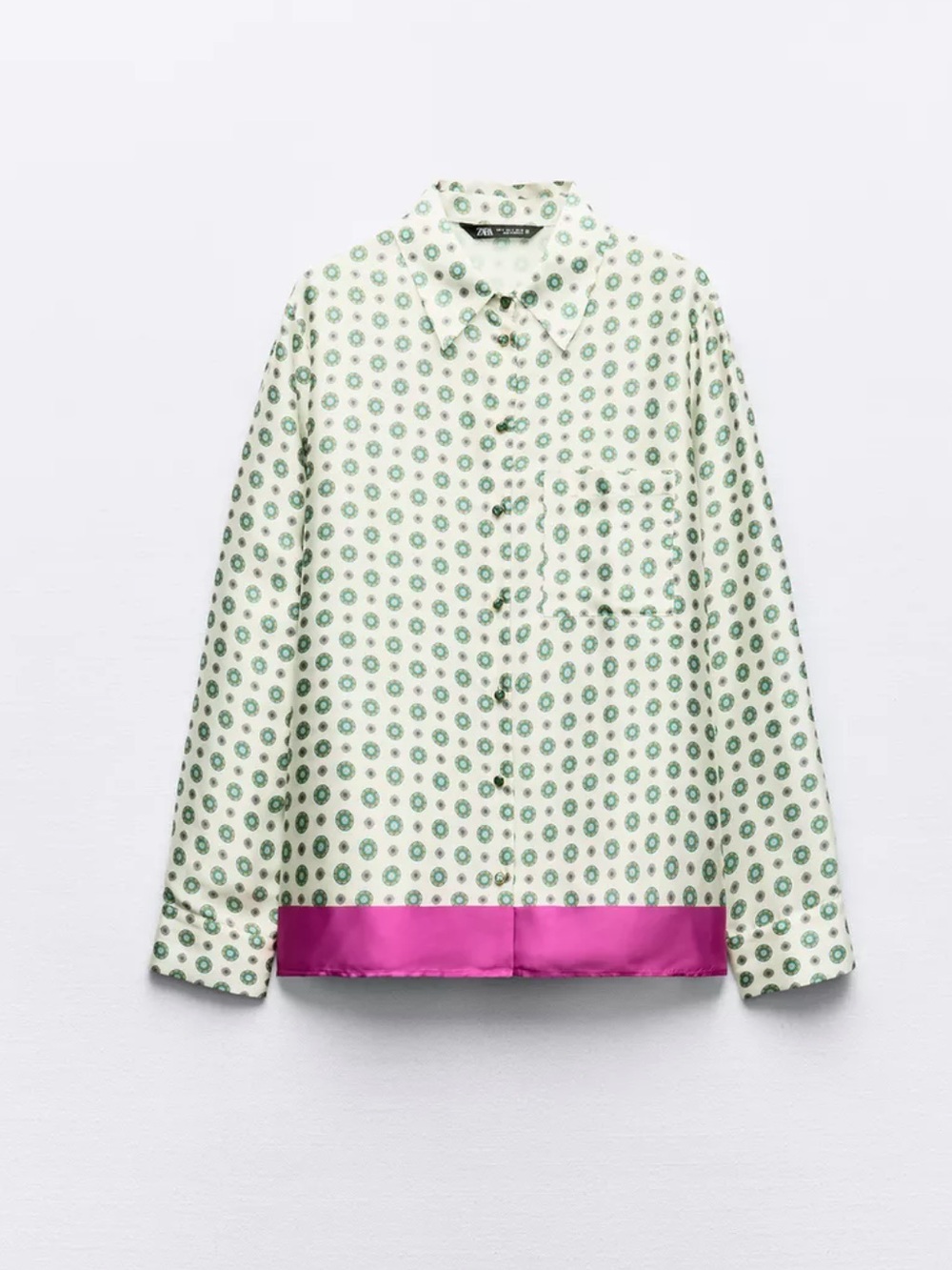 Zara Printed Satin Shirt - XS